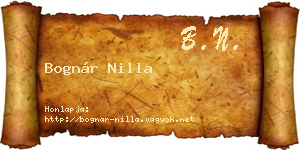 Bognár Nilla névjegykártya